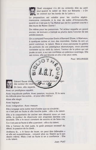 Les programmes de Théatre de l\